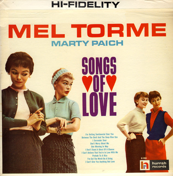 Mel Torme* .... Marty Paich : Songs Of Love (LP, Album, Mono)