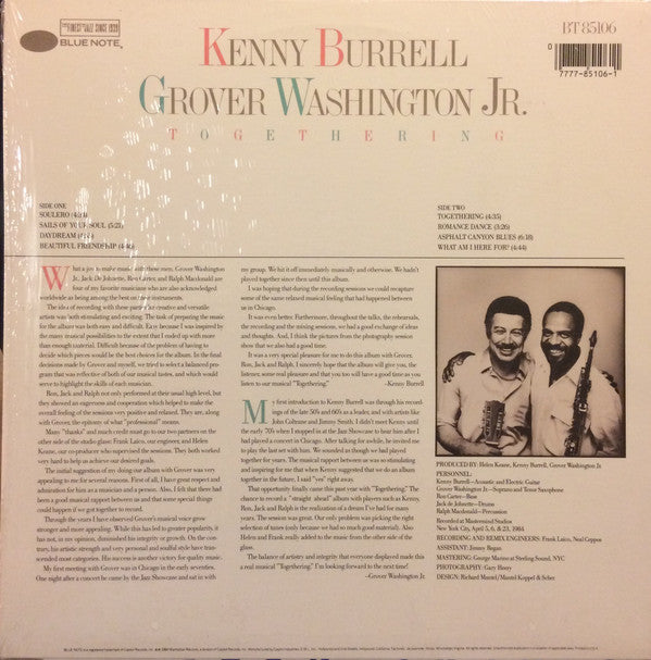 Kenny Burrell, Grover Washington Jr.* : Togethering (LP, Album)