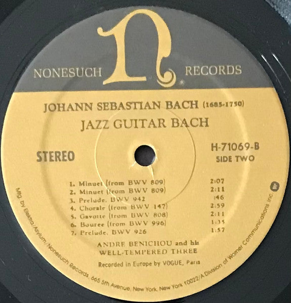 Andre Benichou And His Well Tempered Three* : Jazz Guitar Bach (LP, RP)