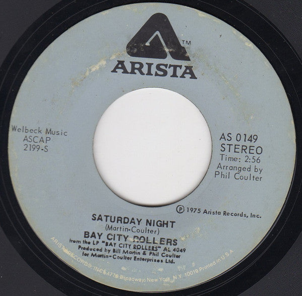 Bay City Rollers : Saturday Night (7", Single)
