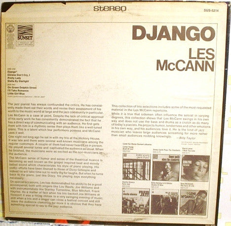 Les McCann : Django (LP, Album, RE)