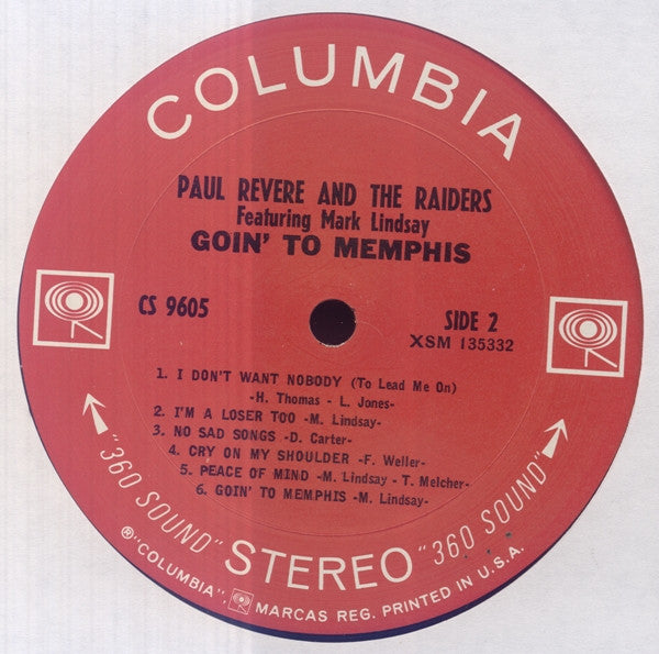 Paul Revere & The Raiders Featuring Mark Lindsay : Goin' To Memphis (LP, Album, San)