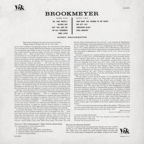 Bobby Brookmeyer* : Brookmeyer (LP, Album)