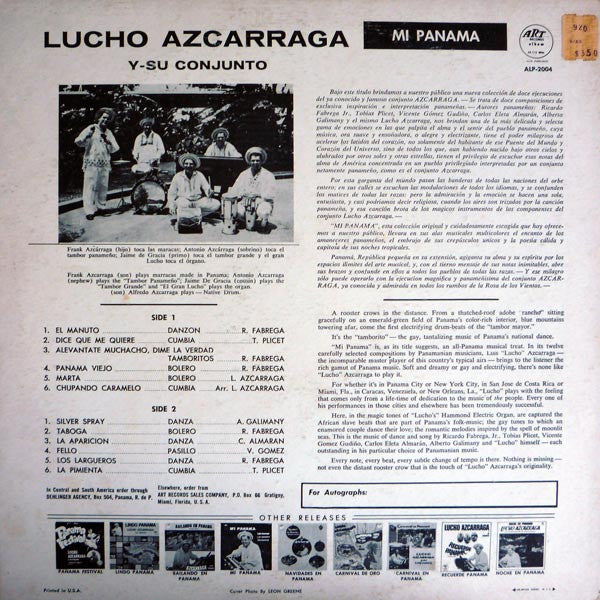 Lucho Azcarraga Y Su Conjunto : Mi Panama (LP, Album)