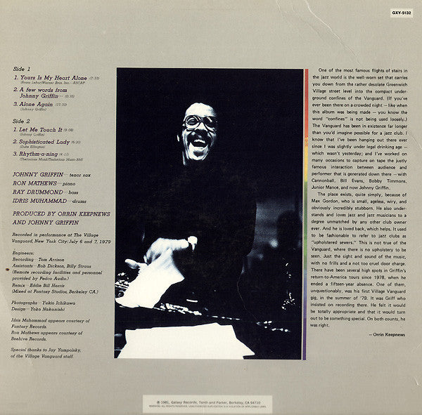 Johnny Griffin : NYC Underground (LP, Album, San)