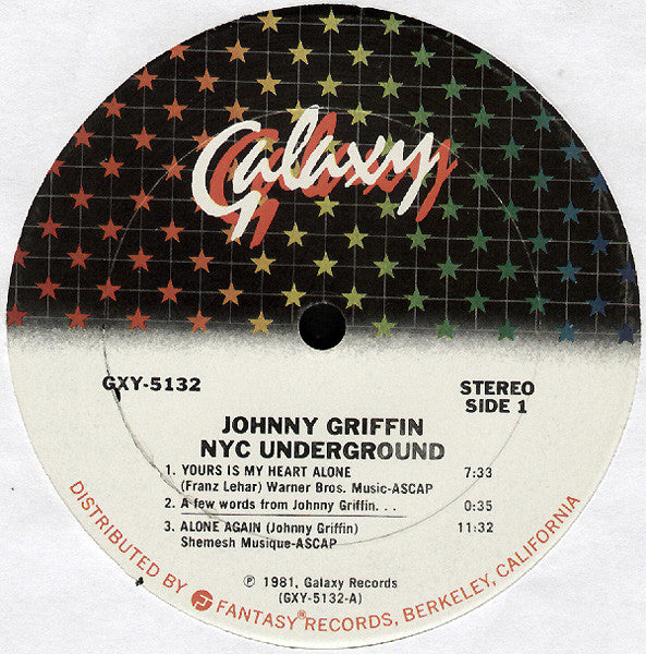Johnny Griffin : NYC Underground (LP, Album, San)