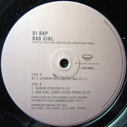 DJ Rap : Bad Girl (12", Promo)