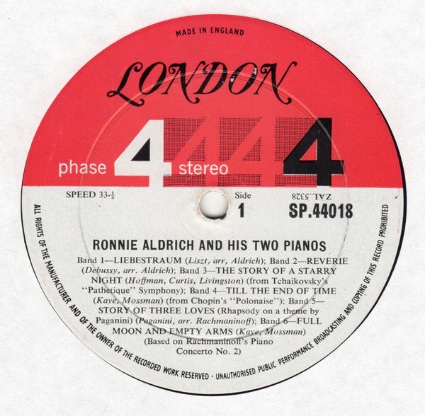 Ronnie Aldrich And His Two Pianos* : Ronnie Aldrich And His Two Pianos (LP, Album)