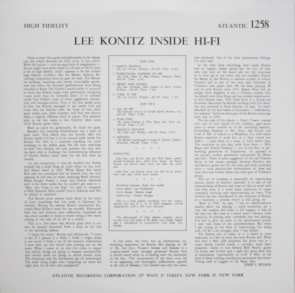 Lee Konitz : Inside Hi Fi (LP, Album, RE)