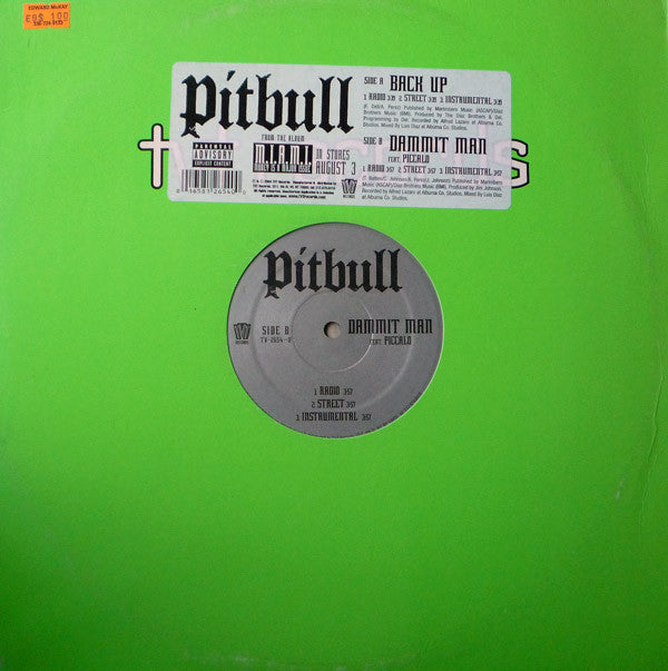 Pitbull : Back Up / Dammit Man (12")