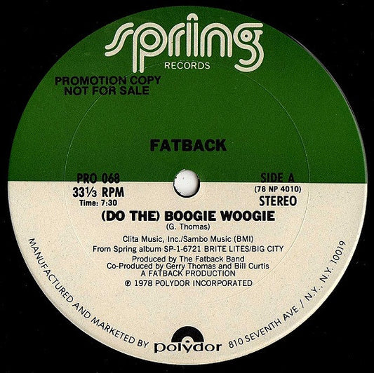 Fatback* : (Do The) Boogie Woogie (12", Promo)
