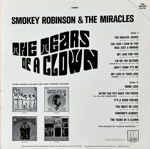 Smokey Robinson & The Miracles* : The Tears Of A Clown (LP, Album, RE)