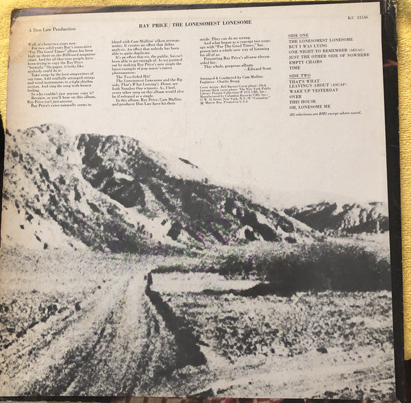 Ray Price : The Lonesomest Lonesome (LP, Album, San)