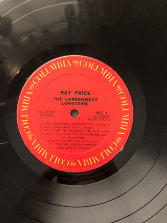 Ray Price : The Lonesomest Lonesome (LP, Album, San)