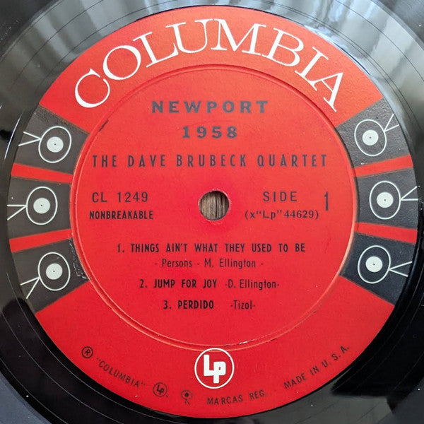 The Dave Brubeck Quartet : Newport 1958 (LP, Album, Mono)