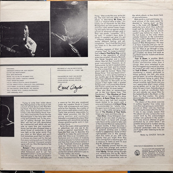 Wes Montgomery : Bumpin' (LP, Album, RP, Gat)