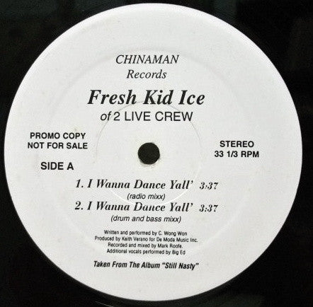 Fresh Kid Ice : I Wanna Dance Yall' (12", Promo)