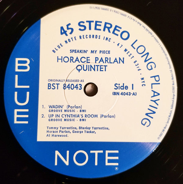 Horace Parlan Quintet : Speakin' My Piece (2xLP, Album, Ltd, Num, RE, RM, Gat)