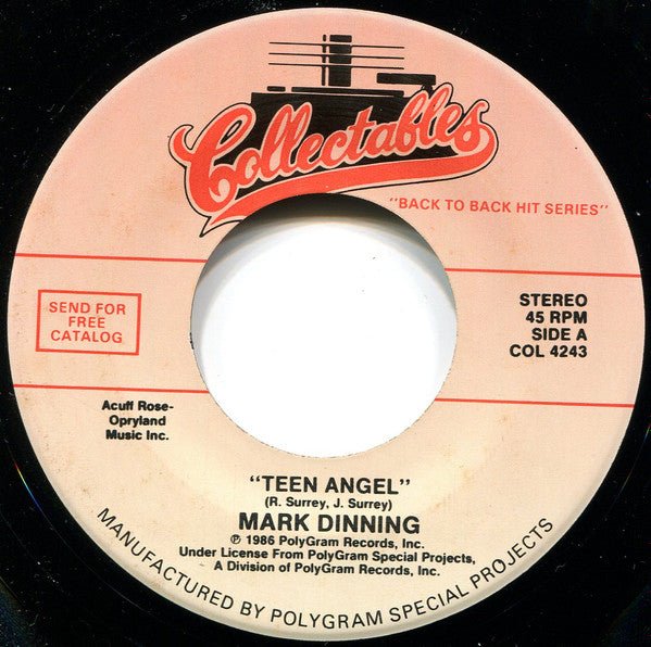 Mark Dinning / Ray Peterson : Teen Angel / Corinne Corinna (7", Single, RE)