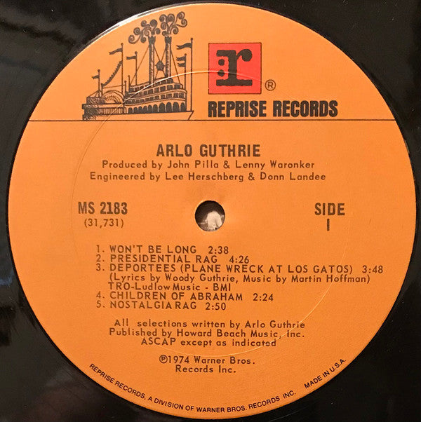 Arlo Guthrie : Arlo Guthrie (LP, Album, Ter)