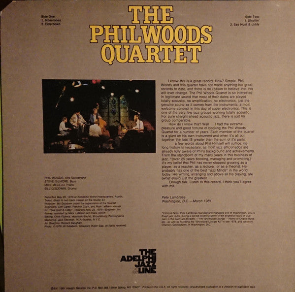 The Phil Woods Quartet : 'More' Live (LP, Album)
