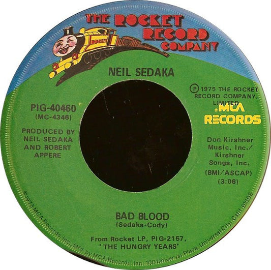 Neil Sedaka : Bad Blood / Your Favorite Entertainer (7", Single)