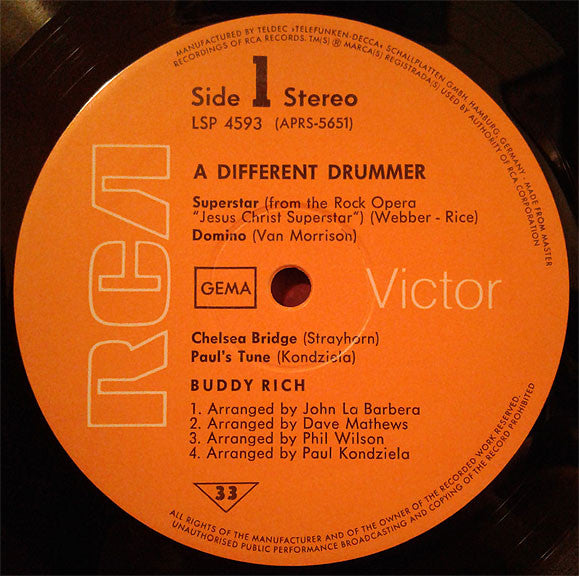 Buddy Rich : A Different Drummer (LP, Album)