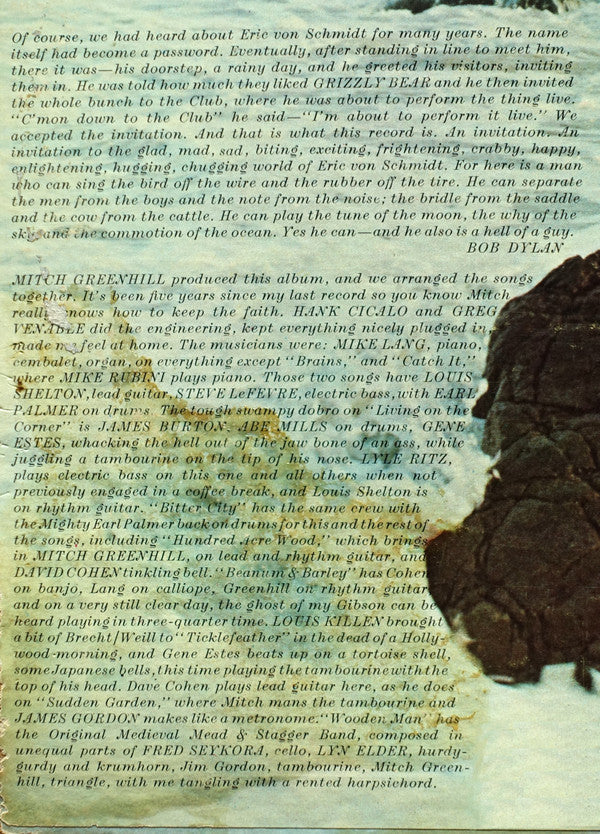 Eric Von Schmidt : Who Knocked The Brains Out Of The Sky? (LP, Album)