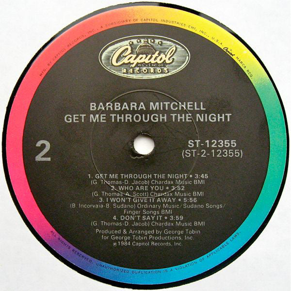 Barbara Mitchell : Get Me Through The Night (LP, Album)