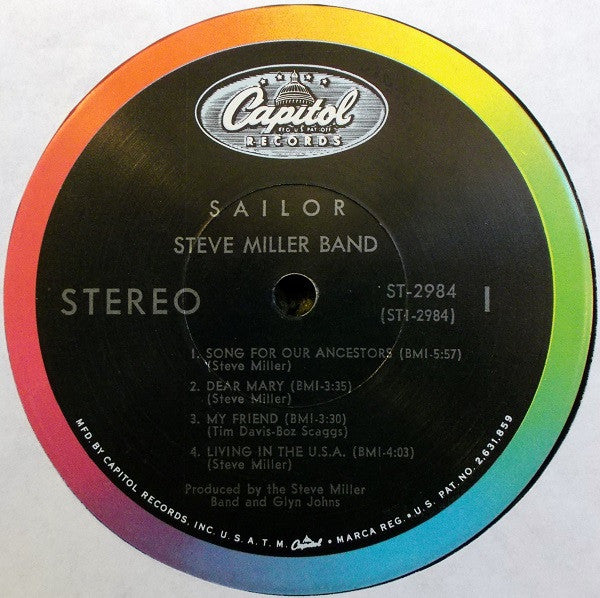 The Steve Miller Band* : Sailor (LP, Album, Scr)