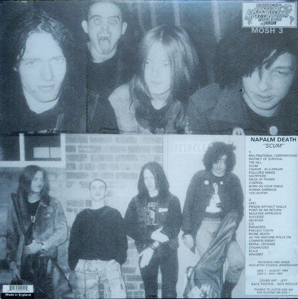 Napalm Death : Scum (LP, Album, RE, RM, RP)