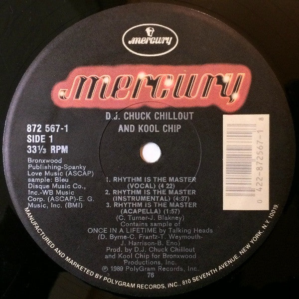 D.J. Chuck Chillout* And Kool Chip : Rhythm Is The Master (12", Hub)