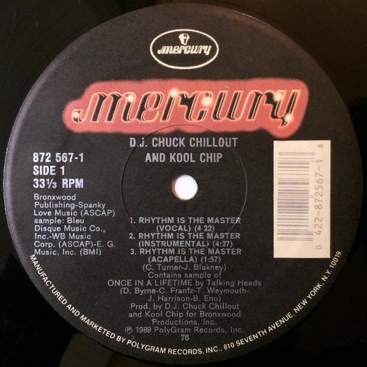 D.J. Chuck Chillout* And Kool Chip : Rhythm Is The Master (12", Hub)