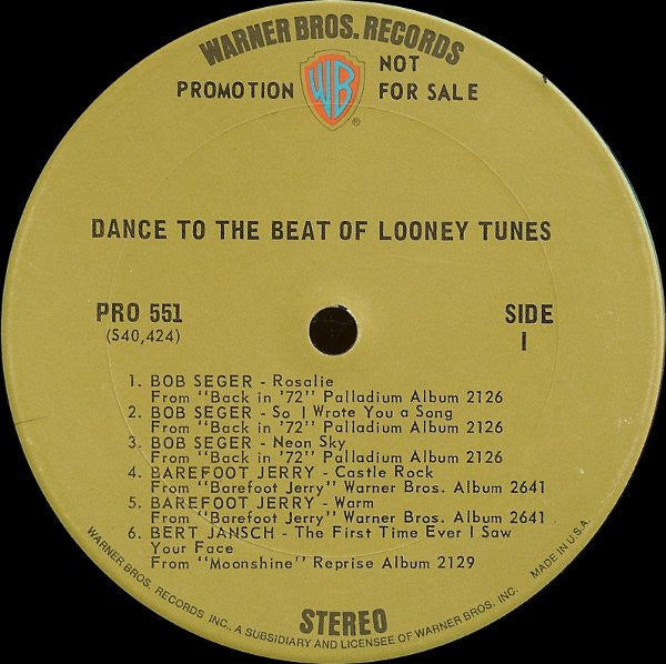 Various : Dance To The Beat Of Looney Tunes! (2xLP, Promo, Smplr, Gat)