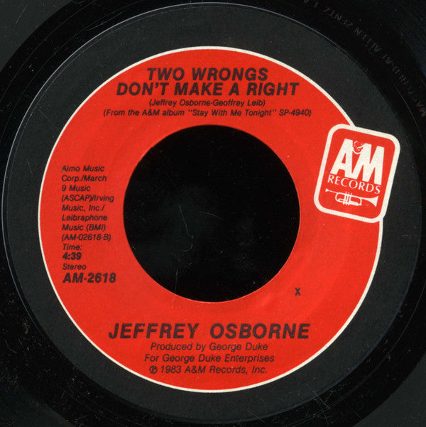 Jeffrey Osborne : We're Going All The Way (7", Single, Pit)