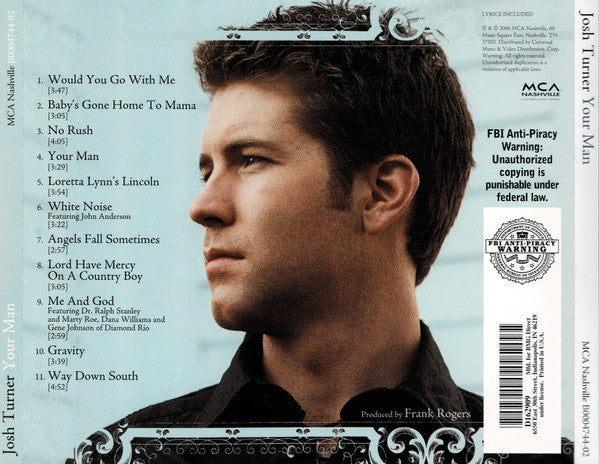 Josh Turner (2) : Your Man (CD, Album, Club)