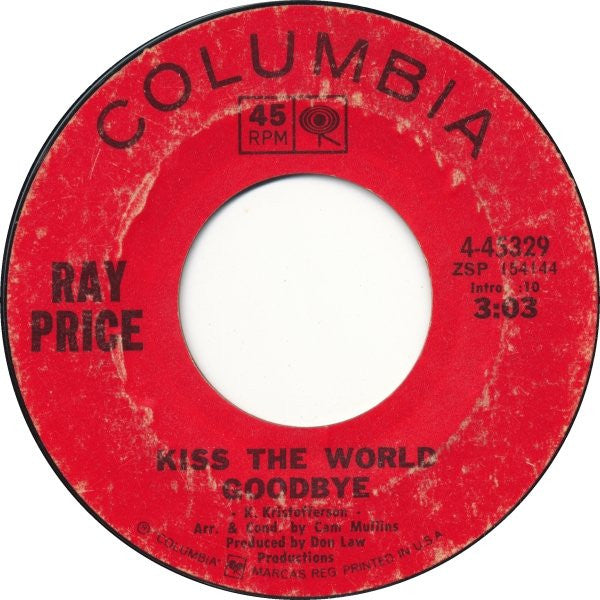 Ray Price : I Won't Mention It Again (7", Single, San)