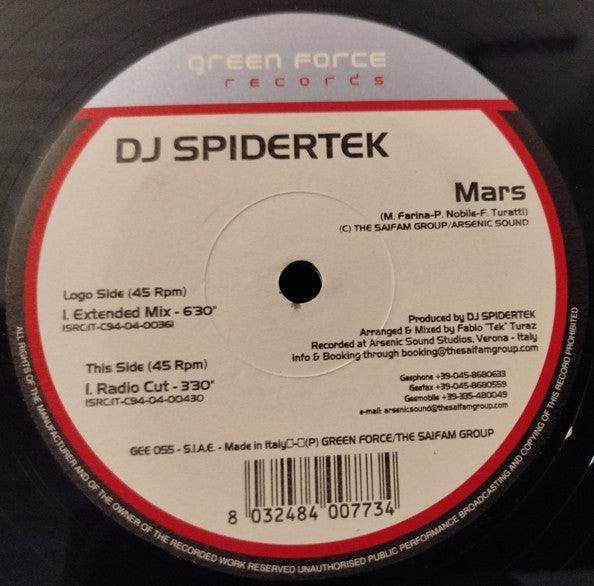 DJ Spidertek : Mars (12")