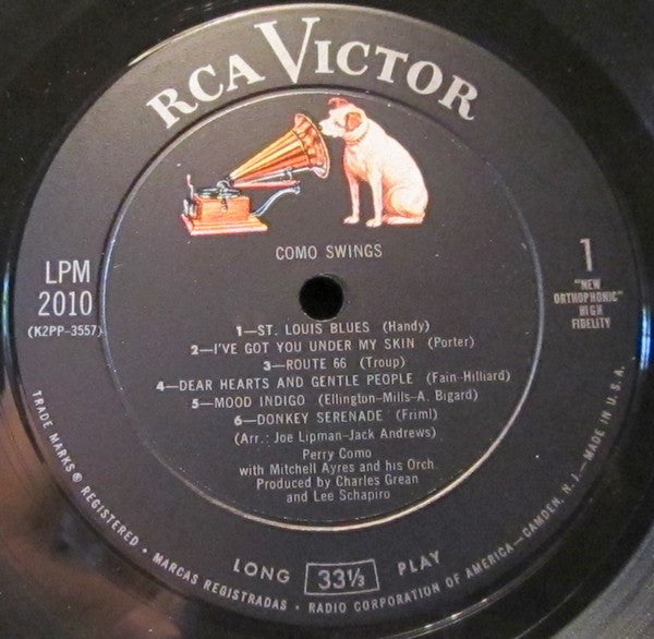 Perry Como : Como Swings (LP, Album, Mono)