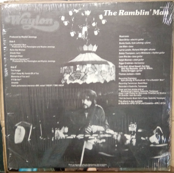 Waylon Jennings : Waylon The Ramblin' Man (LP, Album, Ind)