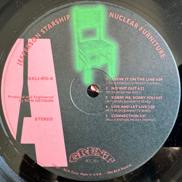 Jefferson Starship : Nuclear Furniture (LP, Album, Ind)
