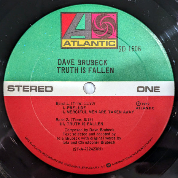 Dave Brubeck : Truth Is Fallen (LP, Album, RE)