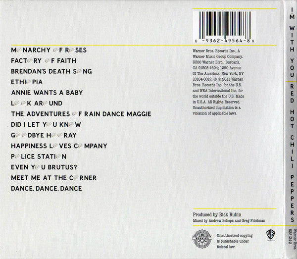 Red Hot Chili Peppers : I'm With You (CD, Album, Car)