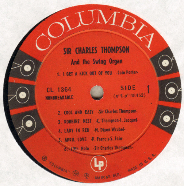 Sir Charles Thompson : Sir Charles Thompson And The Swing Organ (LP, Album, Mono)