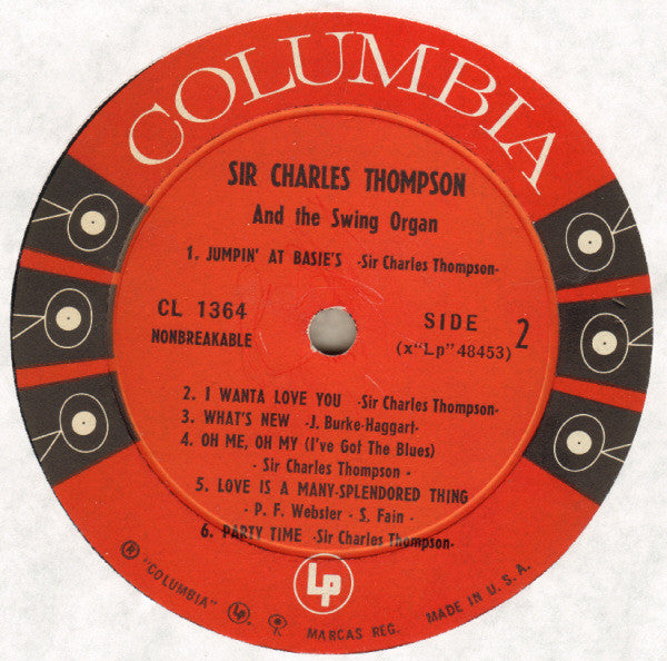 Sir Charles Thompson : Sir Charles Thompson And The Swing Organ (LP, Album, Mono)