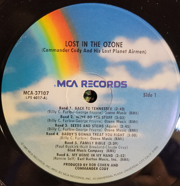 Commander Cody And His Lost Planet Airmen : Lost In The Ozone (LP, Album, RE, Pin)