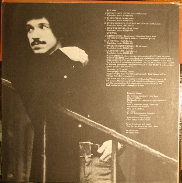 Keith Jarrett : Treasure Island (LP, Album, Quad, Ter)