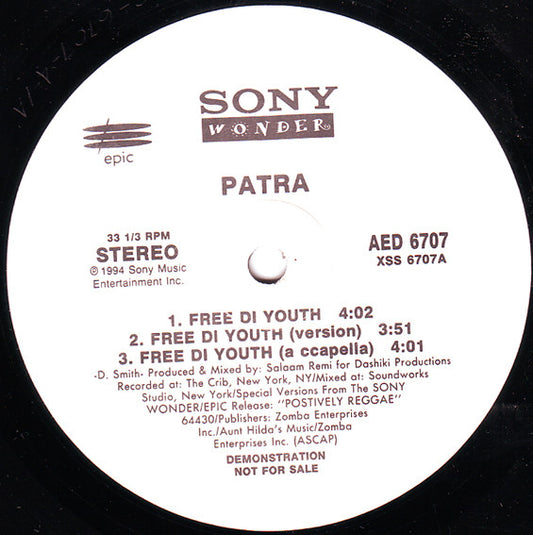 Patra / Tony Rebel : Free Di Youth / Teach The Children (12", Promo)