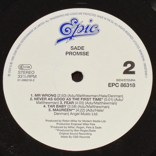 Sade : Promise (LP, Album, RE, RM, Hal)