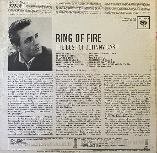 Johnny Cash : Ring Of Fire - The Best Of Johnny Cash (LP, Comp, Pit)